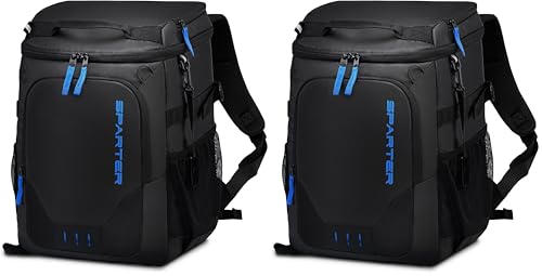SPARTER Backpack Cooler Insulated Leak Proof 33/49 Cans, 2 Insulated Compartments Thermal Bag, Portable Lightweight Beach Travel Camping Lunch Backpack for Men and Women - color: Black, size: 49 Can (Pack of 2)