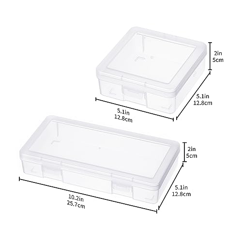 novelinks Clear Pencil Box and Small Plastic Storage Containers with Lids | 6 Pack Small + 6 Pack Medium, Board Game Storage Containers, Task Boxes for Special Education, Balloon Storage Organizer - color: 6 Pack Small + 6 Pack Medium -Clear