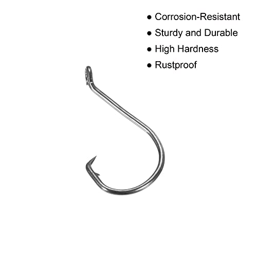 PATIKIL Fishing Circle Hooks Carbon Steel Offset Hook with Barbs for Freshwater Saltwater - size: 23mm/0.91"