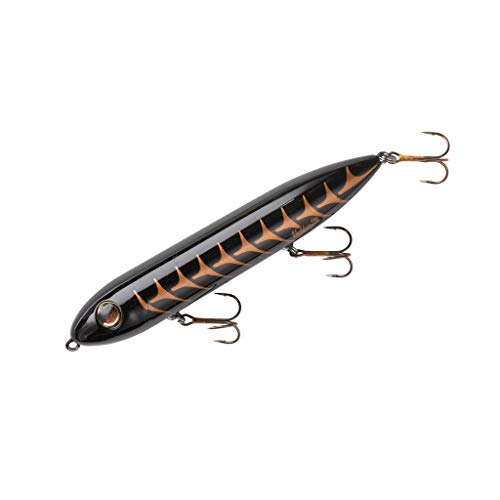 Heddon Super Spook Topwater Fishing Lure for Saltwater and Freshwater, Black Shore Shad, Super Spook (7/8 oz)