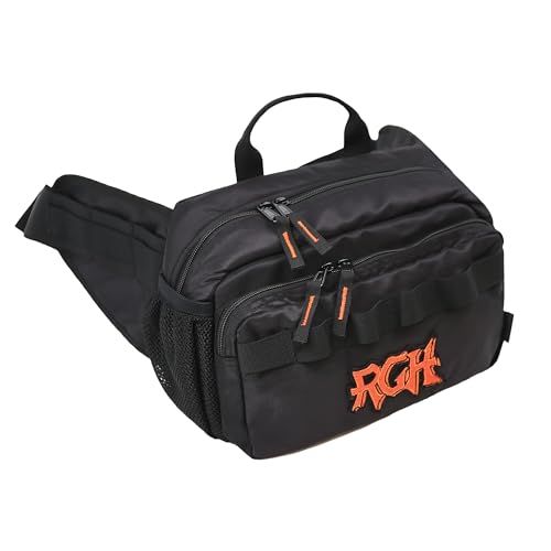 Rough Enough Tactical Fanny Pack for Men Crossbody Fashion Waist Packs with Molle System Stormproof Cordura Hiking Travel Fishing Chest Bag Black