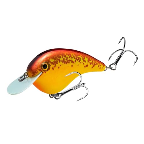 Strike King Chick Magnet Jr. Crankbait Fishing Lure, 1/4 oz, Dives 4-6 Feet, Premium Hooks - color: Chartreuse Copper