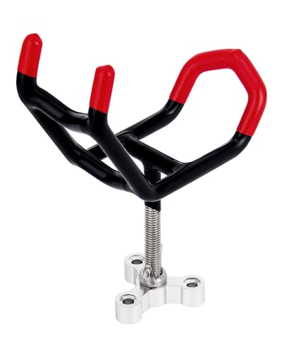 Dual-Angle Boat Fishing Rod Holder Rest, 4 Pack, 5° & 25° V-Shape Rod Cradle with Anti-Slip Rubber Tips, 3/8”-16 Thread Mount