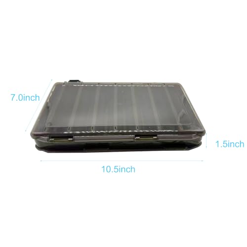 14 Compartments Double-Sided Visible Fishing Lure Hook Tackle Box Hard Plastic Orange/Yellow Container Box for Fishing Lures Hooks Jewelry Beads Earring (1pcs-army green-14compartments) - color: 1pcs-army green-14compartments