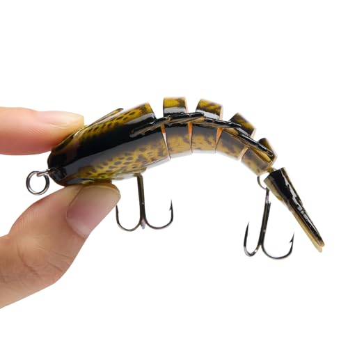 BASSDASH SwimPanfish Multi Jointed Panfish Bluegill Swimbaits Hard Topwater Bass Lures Fishing Lure Crank Saltwater 3.5in/0.85oz - color: Redbreast Pumpkinseed