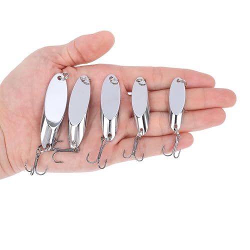 Fishing Lures Fishing Spoons, 5pcs/25pcs/30pcs/50pcs Trout Lures Bass Lures Hard Metal Spinner Baits for Salmon Bass Trout - color: 30PCS