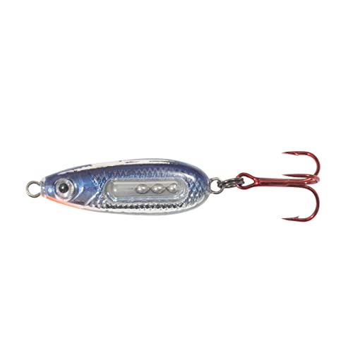 Northland Fishing Tackle Glass Buck-Shot Ice Fishing Jigging Spoon, Assorted Sizes & Colors for Walleye, Perch, and Crappie - color: Silver Shiner, size: 3/32 Oz