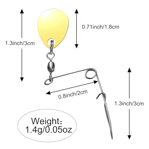 Sumind Fishing Spinner Blades Spinner Bait Smooth Spoons Rigs Fishing Spoons Blades Lures Accessories - color: Gold, size: Large
