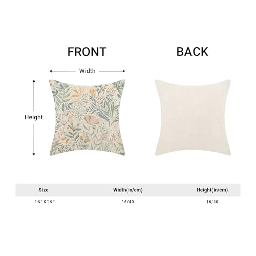 Spring Pillow Covers 16 x 16 Set of 2, Sage Green Leaf Floral Throw Pillow Covers Linen Farmhouse Flowers Pillowcase Home Decor for Couch Sofa Outdoor Bedroom - color: Chinoiserie-5, size: 16" x 16" (Pack of 1)