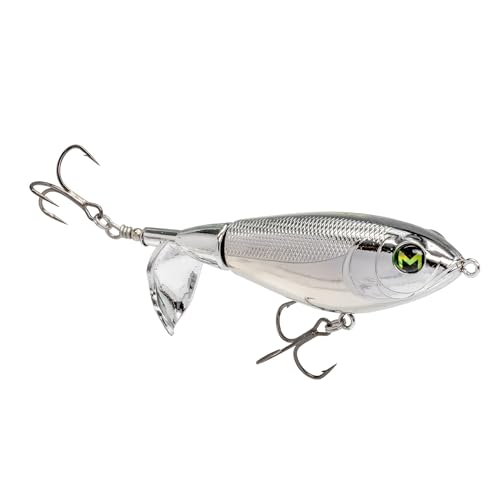 Lew's Mach Baits Patroller Propeller Bait Fishing Lure, Topwater Propeller Bait, Rotating Tail Section, Sound Chamber - color: Chrome, size: 3/4 oz