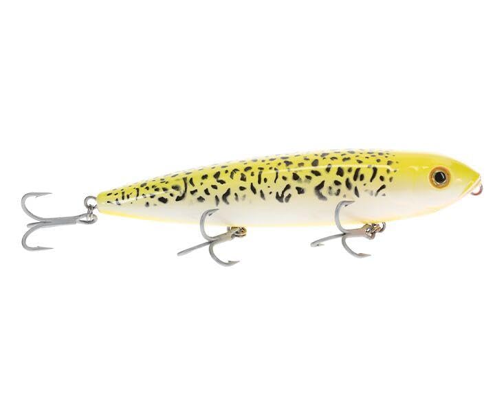 Strike King Sexy Dawg Hard Knock Saltwater Hard Bait Fishing Lure, 4.5", 5/8 oz, Steel Sound Chamber, 3D Eyes - color: Lemon Trout