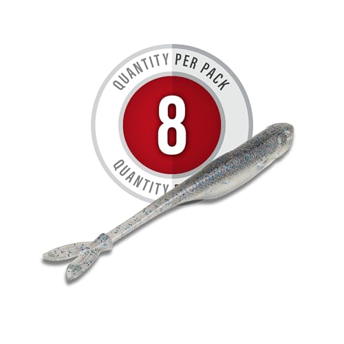 Strike King Spotlight Split Minnow Fishing Lure, Soft Plastic Jerkbait, 8-Pack - color: Smokey Shad, size: 3"