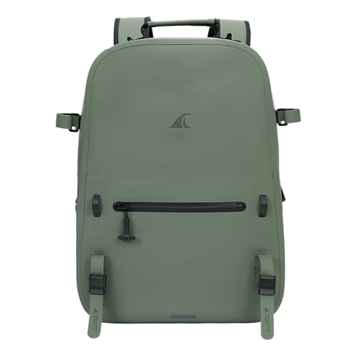 Breakwater Supply™ River Ute Waterproof IP68 Fishing Backpack, Floating TPU Submersible Dry Bag with Padded Hip Belt and Airtight Zippers | 20L (River Ute 20L Marsh Green) - color: River Ute 20l Marsh Green