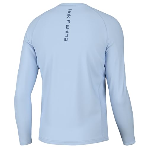 HUK Men's Pursuit Vented Long Sleeve Fishing Shirt (+30 UPF) - color: Ice Water, size: Small