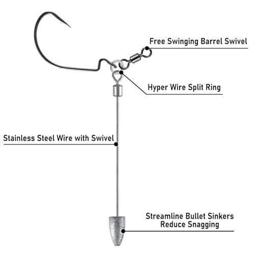 Dr.Fish Punch Shot Rig Kit, EWG & Flipping Hooks Tokyo Style Lure Making Kit Bass Fishing Hook Rig Freshwater Bullet Sinker - color: Punch Shot Rig Kit with Pliers