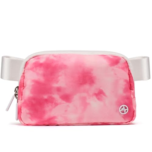 Pander Two Way Zipper Fanny Pack Nylon Everywhere Belt Bag for Women, Water Repellent Waist Packs, Crossbody Bags with Adjustable Strap (Cloud Pink) - color: Cloud Pink