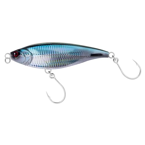 Alwonder High Speed Trolling Lures Saltwater Fishing Lures 6"/3oz Sinking Twitch Bait 7/0 Hook Deep Diving Jerkbait Fishing Plug Offshore Lure for Tuna Striper Mackerel - color: Chrome Blue