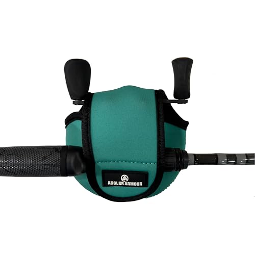 Angler Armour Baitcast Reel Cover | Baitcaster Sleeve | Fishing Reel Pouch | Low Profile Baitcasting Reel Protector | Neoprene Reel Case | 50 100 200 Series Baitcast Covers - color: Lagoon Seafoam