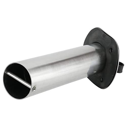 Amarine Made 2Pcs Stainless Steel Fishing Rod Holder Flush Mount with Black PVC Cap and Liner Boat Rod Holder 30 Degrees