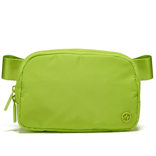 Pander Two Way Zipper Fanny Pack Nylon Everywhere Belt Bag for Women, Water Repellent Waist Packs, Crossbody Bags with Adjustable Strap(Grape Green). - color: Grape Green