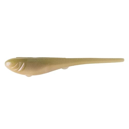 YUM Sniper Shad Soft Plastic – Realistic Minnow Bass Fishing Lure, Jig Head & Underspin Trailer, 3” 4” 5” Sizes, Multiple Colors - color: Pro Green Pearl, size: 5"