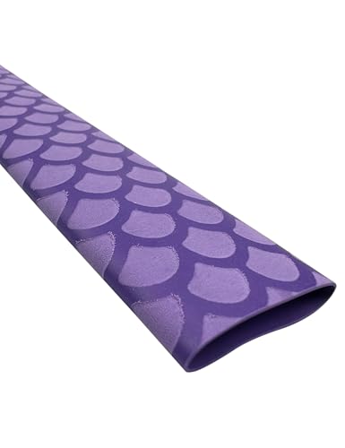 Accering Fishscale Pattern Shrinking Heat Shrink Tubing Fishing Rod Grips Wear-Resistant for Fishing Gear Handles (φ15mm, L3.3ft, Purple) - color: Purple, size: φ15mm, L3.3ft