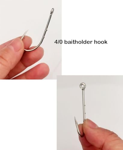 50-100pcs/pack Bait Holder Hooks Barbed Long Shank Hooks with 2 Barbs Fishing Hook - size: 1#-100pcs