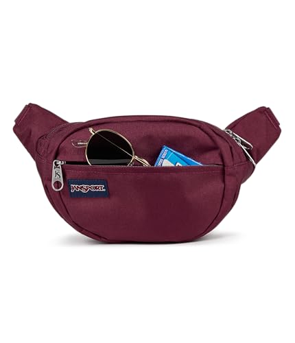 JanSport Fifth Avenue Fanny Pack Crossbody Bags for Women, Men - Stylish, Durable Waist Bag with Adjustable Belt, Main Zippered Pocket, Quick Stash Pocket - Travel Essentials - Black - color: Cherry Lacquer