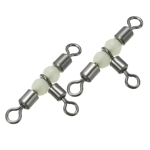 PATIKIL 3 Way Swivel Cross Line T Turn Rolling Tackle with Luminous Beads for Catfish Surf Rig - size: 1.1x0.6 Inch