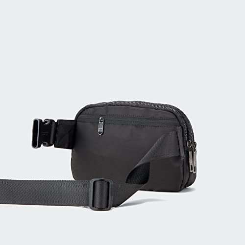 Pander Everywhere Belt Bag for Women, 5 Zipper Pockets Nylon Crossbody Fanny Pack Purse (Black) - color: Black Polyester