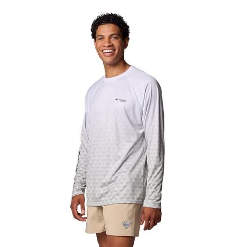 Columbia Men's Super Terminal Tackle PFG Super Fade II - color: White Triangle Fade/Shark Pfg Triangle, size: Small