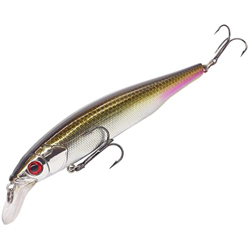 XFISHMAN Jerkbait Kit - Minnow Lure - Suspending - Bass, Smallmouth Bass, Walleye, Largemouth Bass - 1 Piece - color: Smokin Shad, size: 110mm（4-3/8"in）