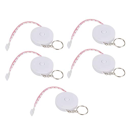 5PCS PVC Waterproof Fish Ruler, Soft and Retractable Measuring Tape Ruler Double-Scaled Fish Measurement Tackle Tool