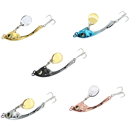 Fishing Lures Spoon VIB Tail Spinners Bait Metal Sinking Lures Fishing Jigs Blade Baits Bass Crankbait Fishing Spinner Blade for Bass Fishing Lure Kit with Tackle Box