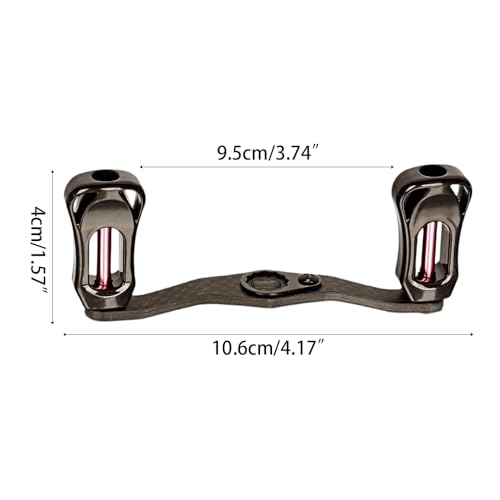 Fishing Reel Handle, Carbon Fiber Baitcasting Reel Handle Lightweight Double Arm Handles for Freshwater Saltwater - color: Pink