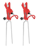 2X Universal Rod Holders Fish Pole Holder Ground Support Stand for Bank Fishing, 360 Degree Adjustable Stainless Steel Catfishing Equiment Bracket for Beach - color: Red