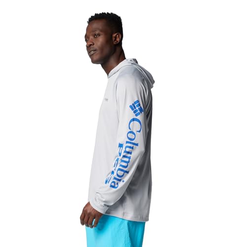 Columbia Men's Terminal Tackle Hoodie - color: Cool Grey/Vivid Blue Logo, size: 2X