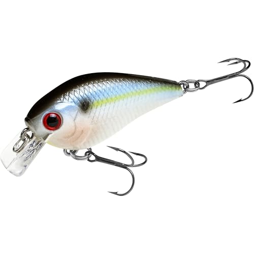 Lucky Craft LC 0.5 Squarebill Crankbait, Silent Fishing Lure for Bass Trout and Pike, Made in Japan, Freshwater Fishing Gear, Hard Bait Bass Lures - color: 183 Pearl Threadfin Shad