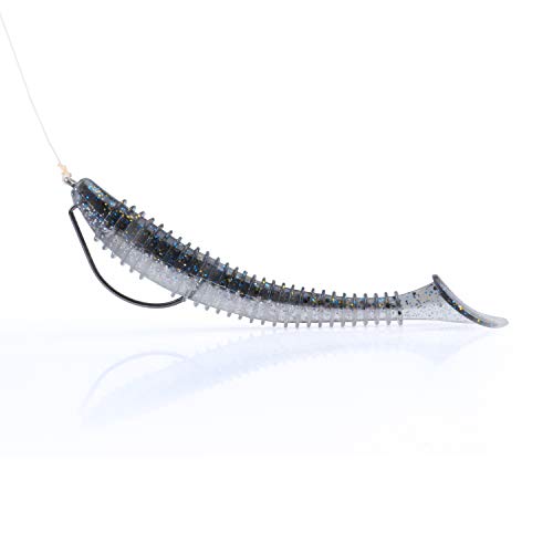 RUNCL Swimbaits Paddle 10/20/30/40PCS, 5/4/3/2 Inchs Paddle Tail, Soft Lure for Trout Crappie Bass, Durable Plastic Bait Swimmer for Saltwater/Freshwater, Fishing Lover's Gift - color: Mist Shiner, size: 4in, 20pcs