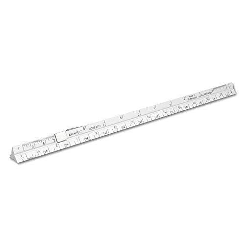 Alumicolor Aluminum Architect Pocket Scale With Clip, 6IN, Silver - color: Silver, size: 6 Inch, style: Architecht With Clip
