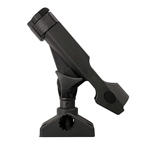 2 Pack Baitcaster/Spinning Rod Holder with Side Deck Mount - color: Black