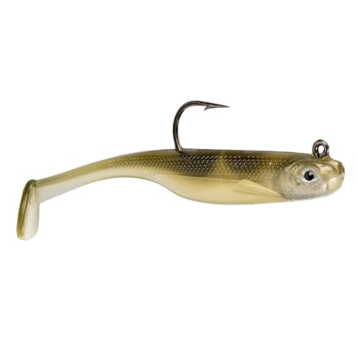 Strike King Homing Minnow Fishing Lure, Pre-Rigged Soft Plastic Swimbait, 3-Pack - color: Chrome Ayu, size: 3"