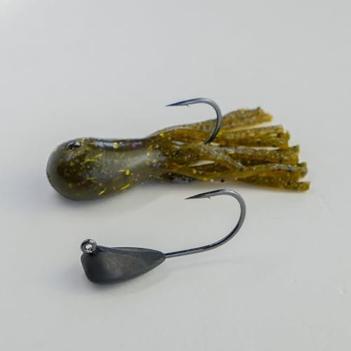 Tungsten 4 Anglers - 97% Pure Tungsten Finesse Mini Goby Tube Jig Head | Fit Small Finesse Tubes for Great Lakes Fishing |1/4, 3/8, 1/2oz. | Bass, Walleye, Pike, Lake Trout - size: 3/8oz. 2/0