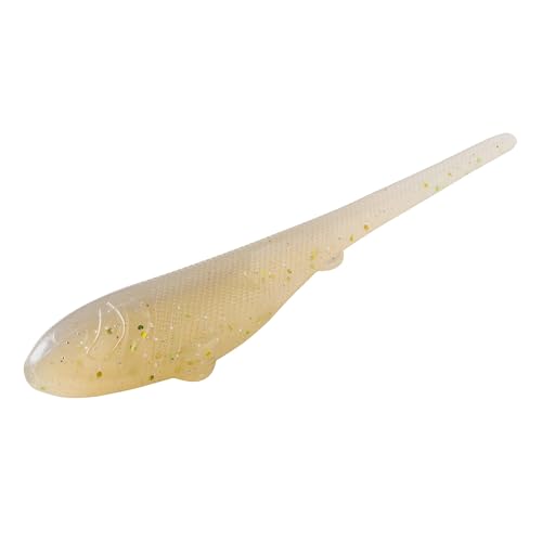 YUM Sniper Shad Soft Plastic – Realistic Minnow Bass Fishing Lure, Jig Head & Underspin Trailer, 3” 4” 5” Sizes, Multiple Colors - color: Milk Shaker, size: 5"
