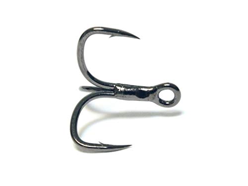 Fishing Hooks Treble Hooks for Hook Upgrade Cutting Blade 4X Strong Short Shank Black Nickle - size: 1/0