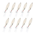 PATIKIL Fishing Spoons, Fishing Lures Casting Spoon Treble Hooks Jigs Hard Metal Spinner Baits for Freshwater Saltwater Salmon - color: Silver Tone, size: 9/10 oz