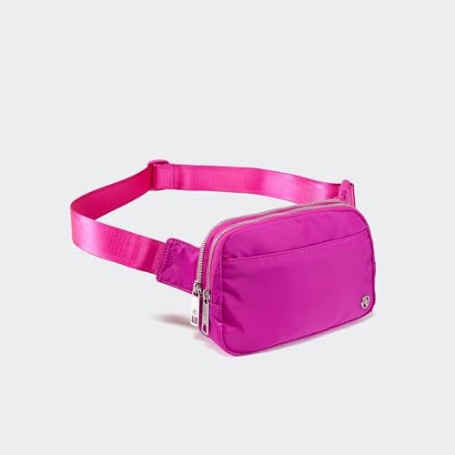 Pander Everywhere Belt Bag for Women, 5 Zipper Pockets Nylon Crossbody Fanny Pack Purse (Grape Purple) - color: Grape Purple