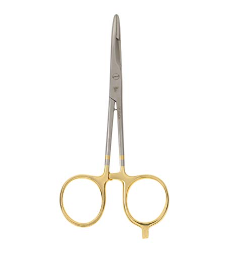 Dr. Slick Scissor Clamp, 6-1/2", Gold Loops, Straight, 1/2 - color: Gold Straight, size: 6.5 in