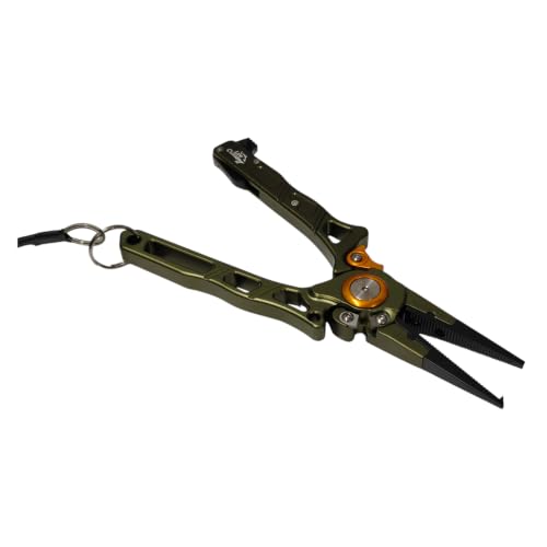 Line Cutterz Elite Saltwater Fishing Pliers, Patented Ceramic Braid and Line Cutter, Hook Remover, Sheath and Lanyard (Split Ring Tip) - size: Split Ring Tip