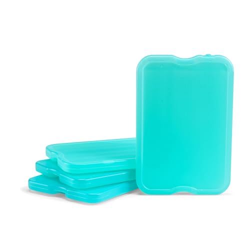 Cool Coolers by Fit & Fresh 4 Pack XL Slim Ice Packs, Quick Freeze Space Saving Reusable Ice Packs for Lunch Boxes or Coolers - color: Green (8 Pack)